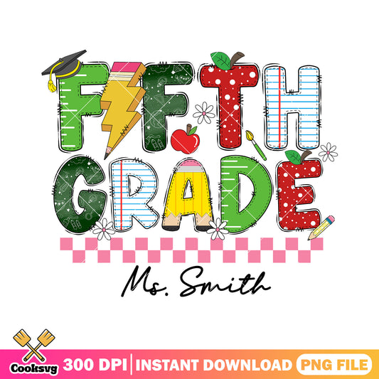 Fifth grade school design png, fifth grade png, back to school png
