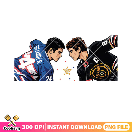 Fighting Hockey gay couple png, hockey romance png, connor storrie png