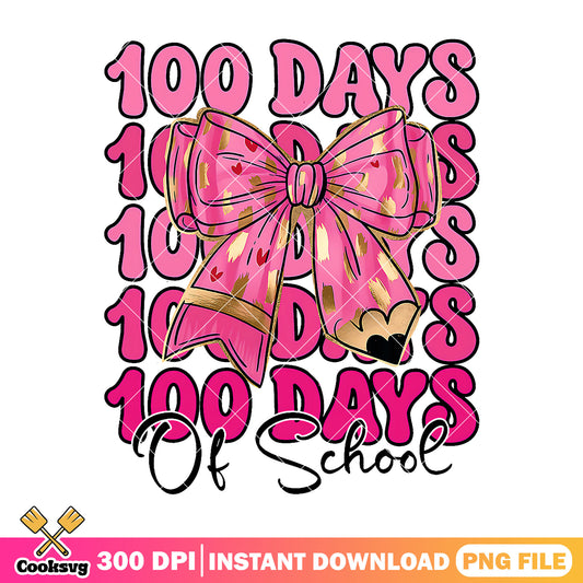 File 100 days pink design png, back to school png, 100 days art png