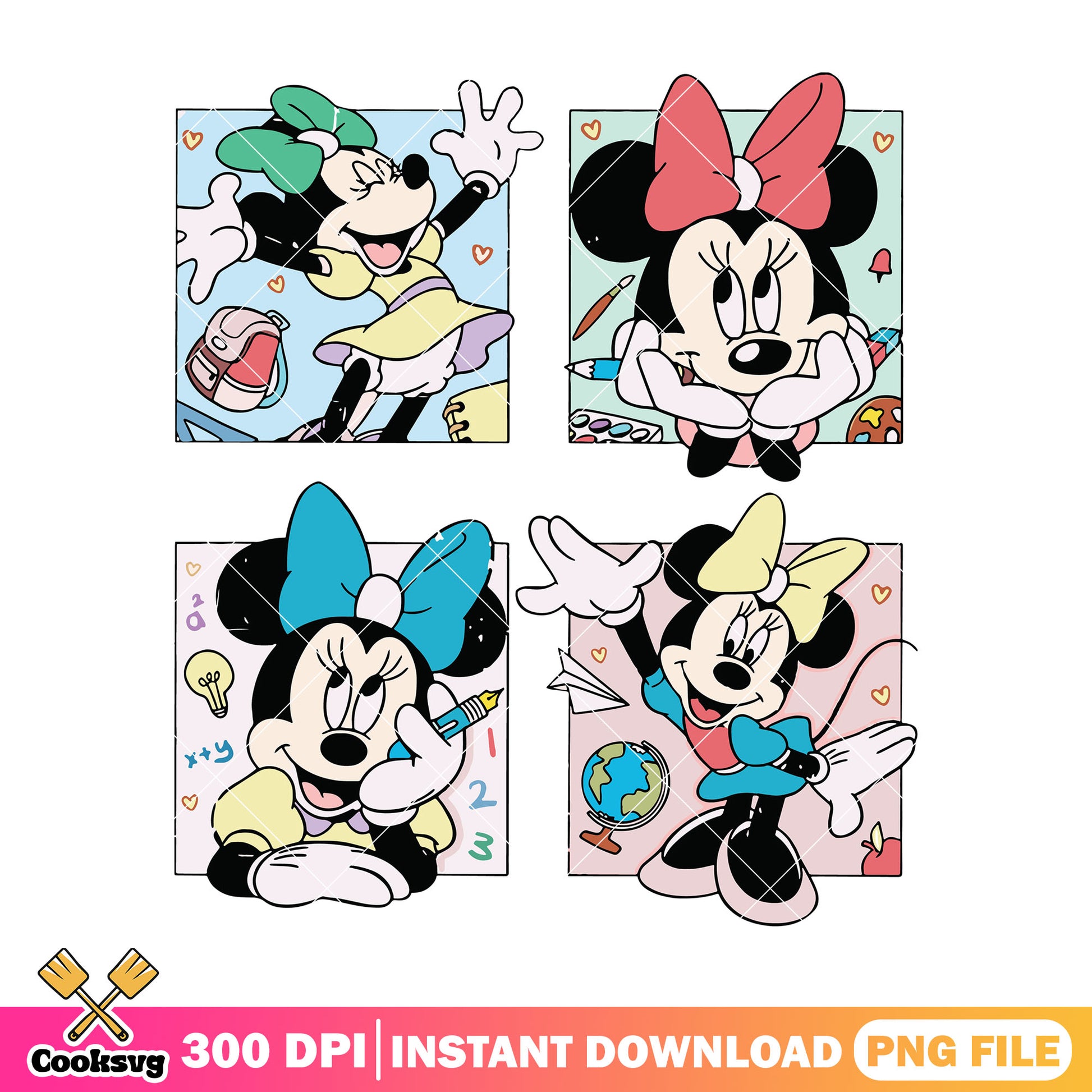 File design minnie png, going back to school png, disney character png