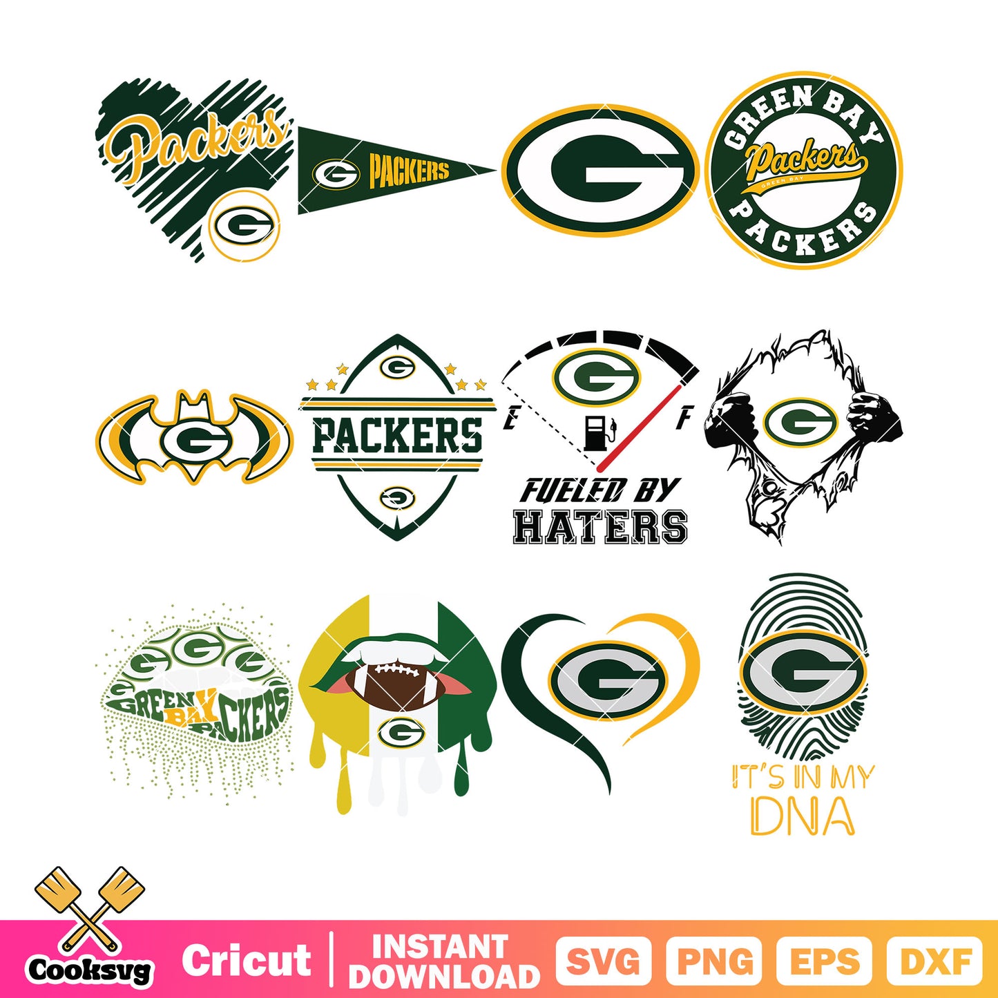 Fingerprint packer bundle svg, green bay packer​ svg, batman svg