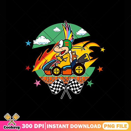 Fire Lemmy racing png, Racing character png, Super Mario png