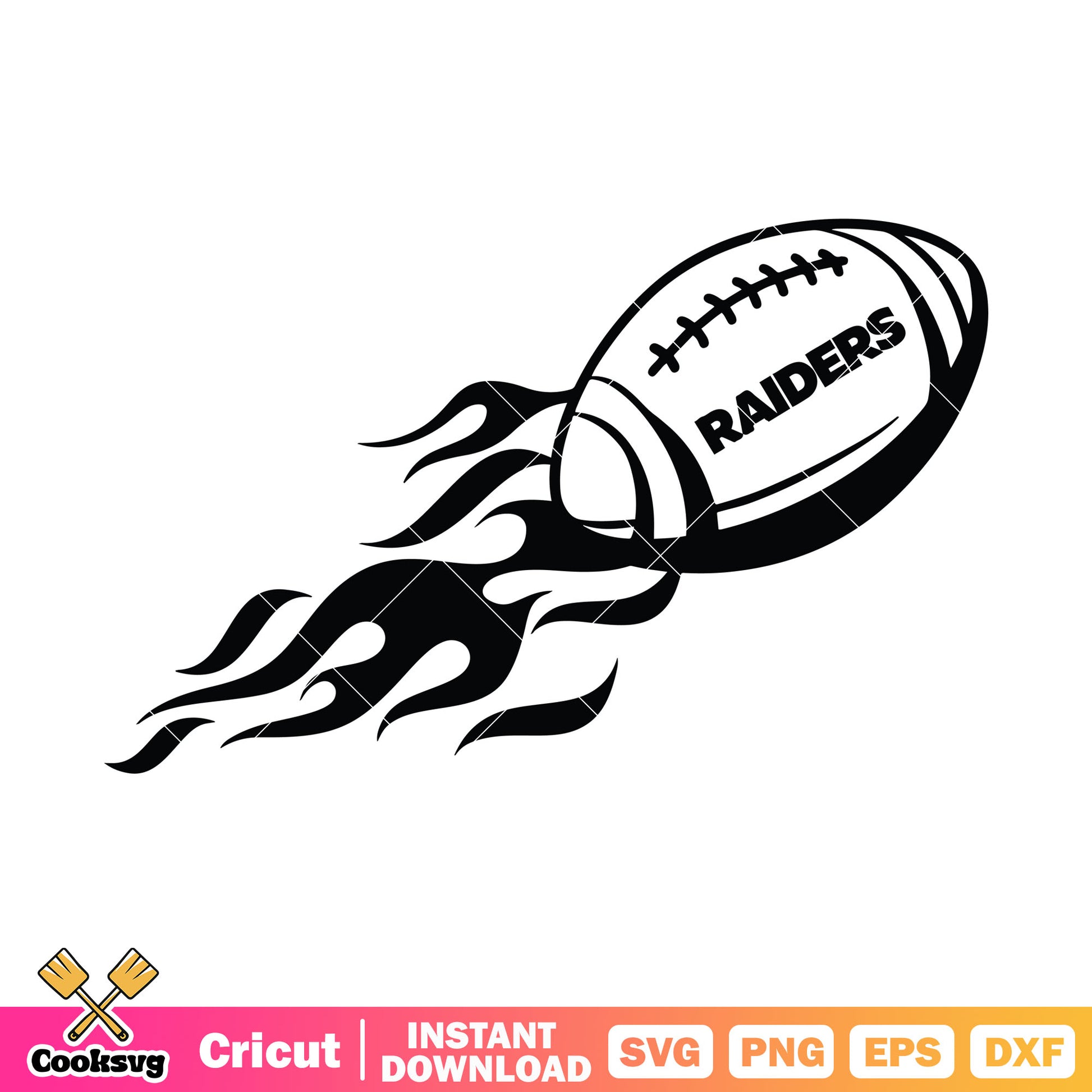 Fire ball raiders nfl svg, nfl pigskin svg, las vegas raiders svg