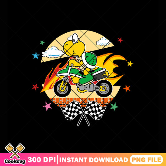 Fire racing kart koopaa png, super mario game png, nintendo art png