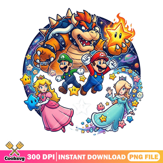 Fire star mario galaxy png, browser mario png, mario characters png