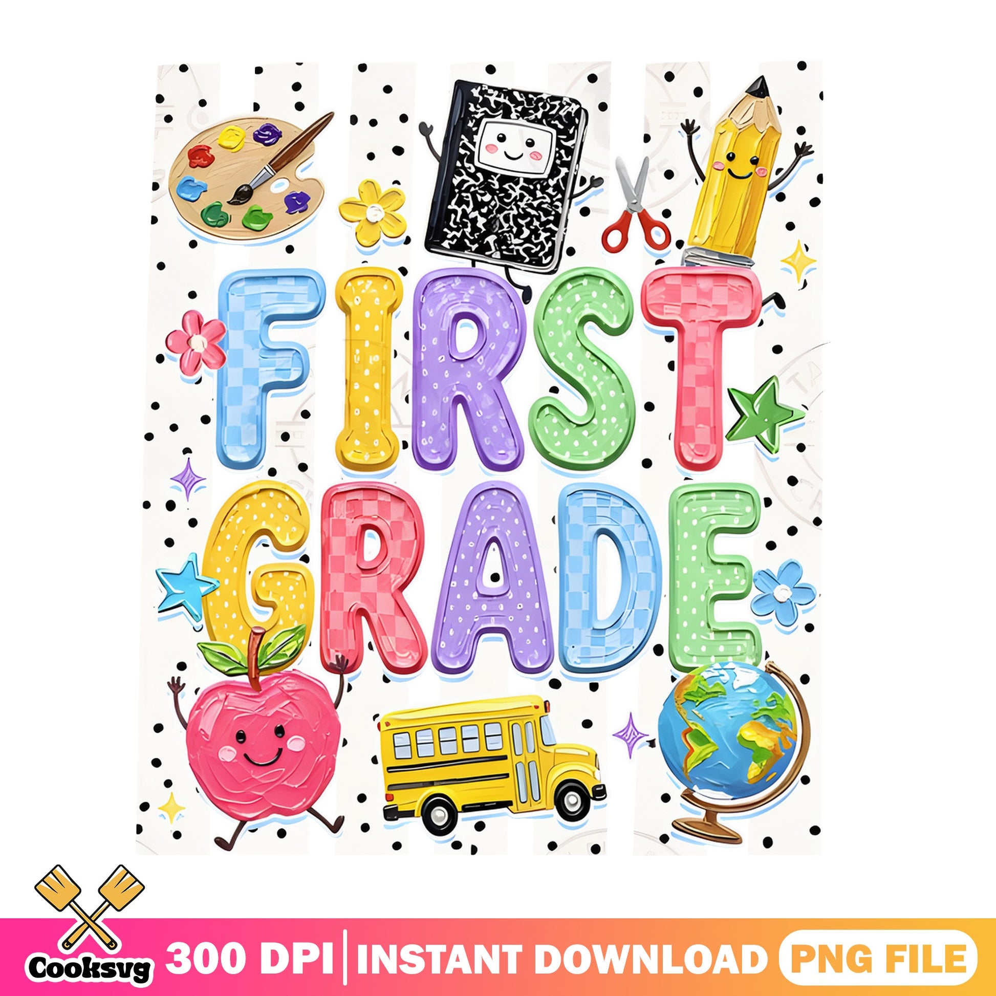 First Grade Back To School PNG, Teacher PNG, School PNG