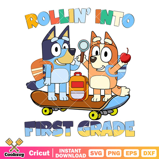 First grade bluey costume svg, Bluey movie svg, school bluey svg