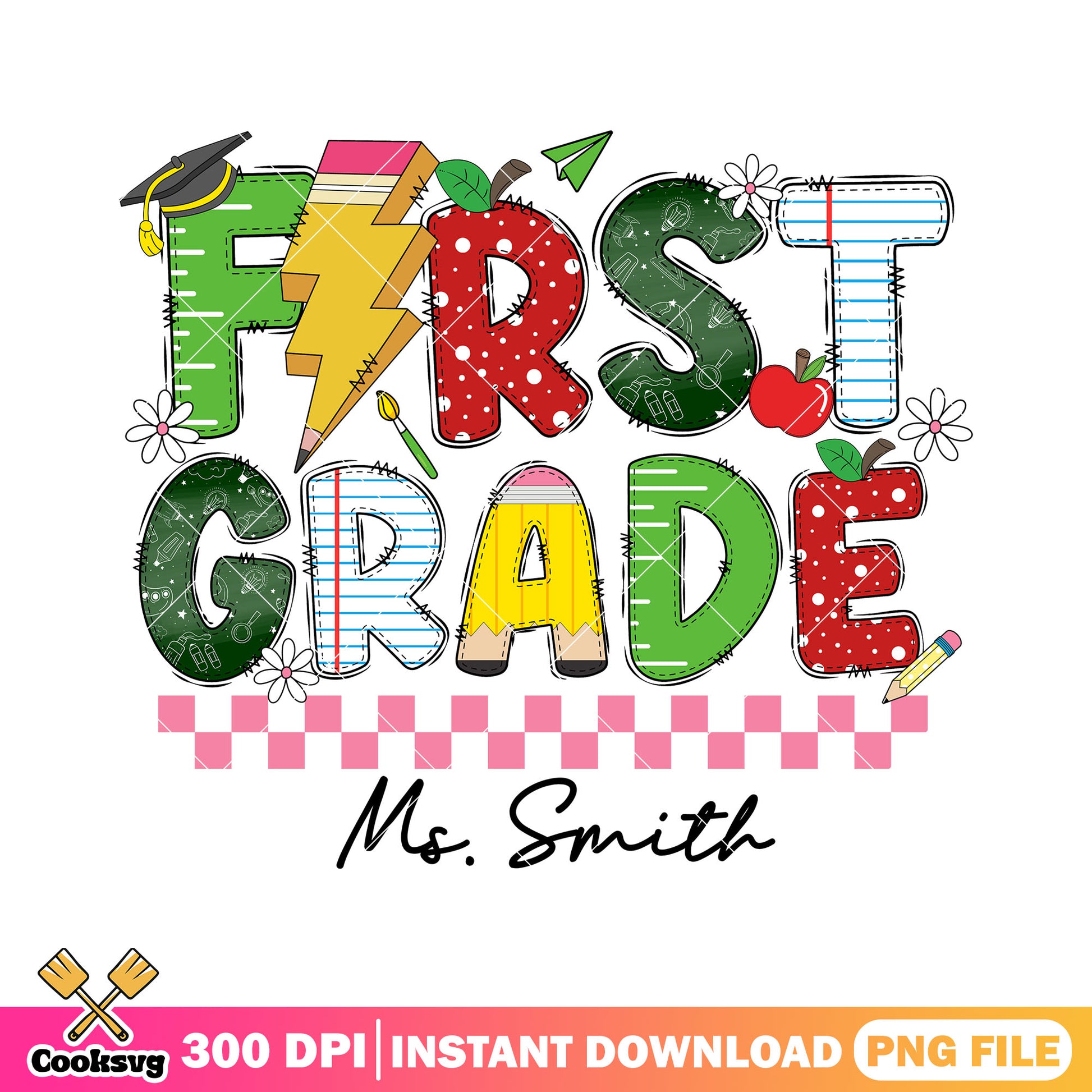 First grade png, first day of school png, back to school decor png