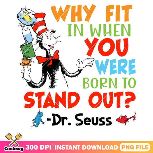 Fish and dr seuss why fit in png, dr seuss fish png, dr seuss quote png