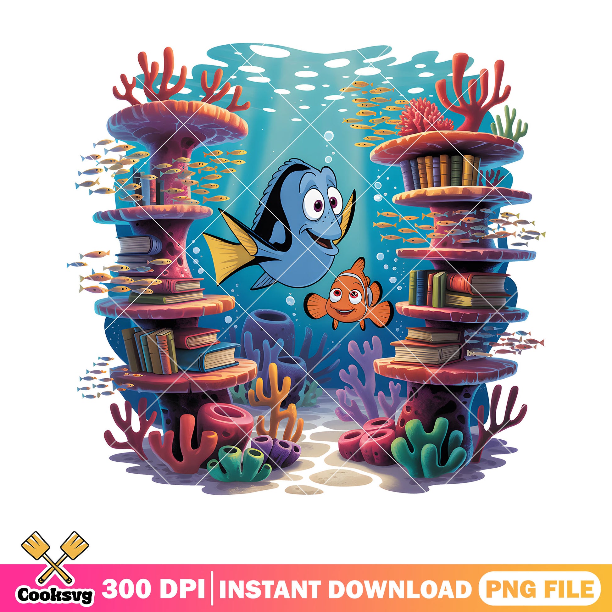 Fish friends marlin dory png, disney poster png, marlin dory png