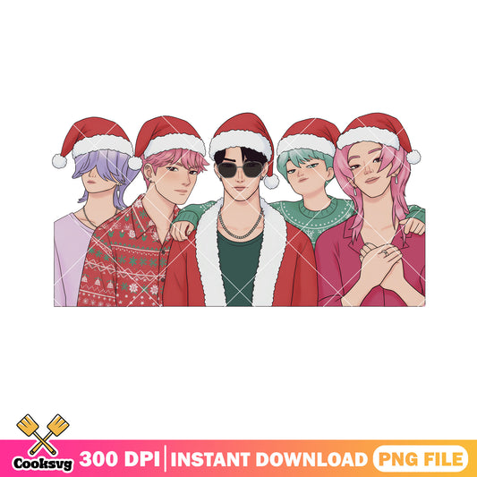 Five saja boys team png, jinu saja png, christmas pyjamas​ png