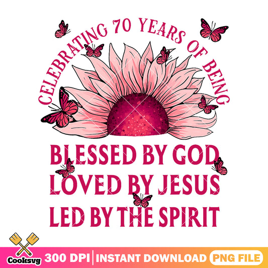 Floral blessed by god png, love jesus png, blessed god png