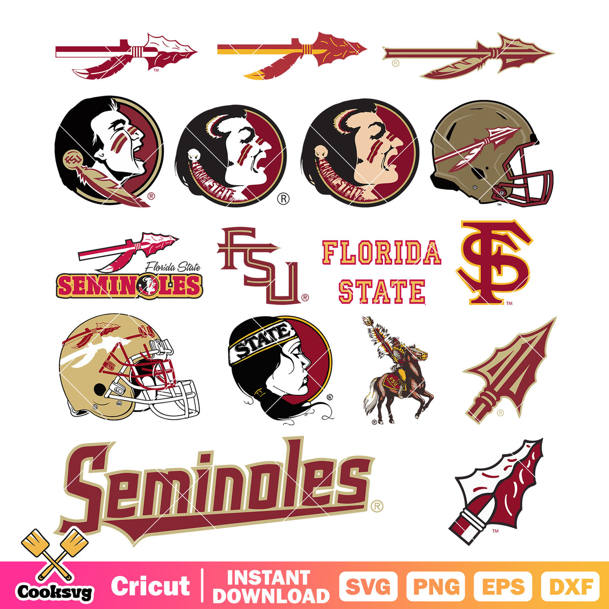 Fsu Logo Pattern Florida State Seminoles logo bundle svg, ncaa logos svg – Cooksvg