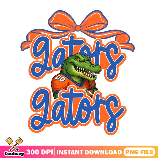 Florida Gators Football PNG, Coquette Bow Gators PNG, Game Day PNG