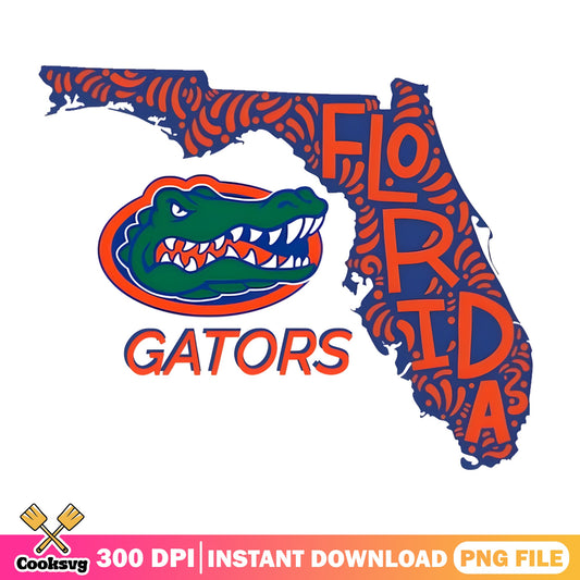 Florida Gators State Map PNG, UF Gators Football PNG, NCAA PNG