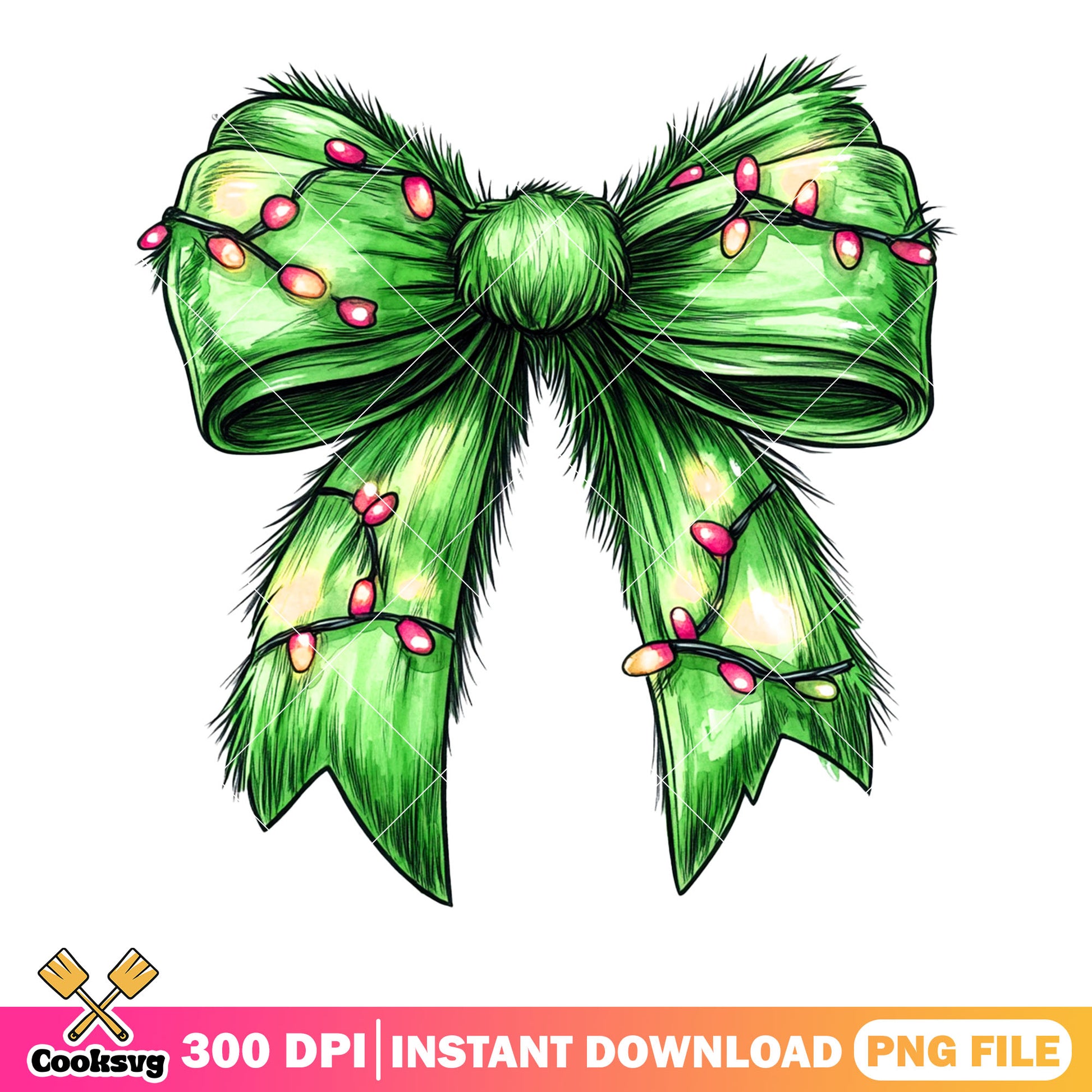 Fluffy christmas bow png, Christmas vibes png, the grinch png