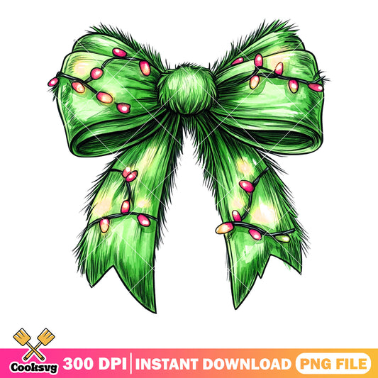 Fluffy christmas bow png, Christmas vibes png, the grinch png