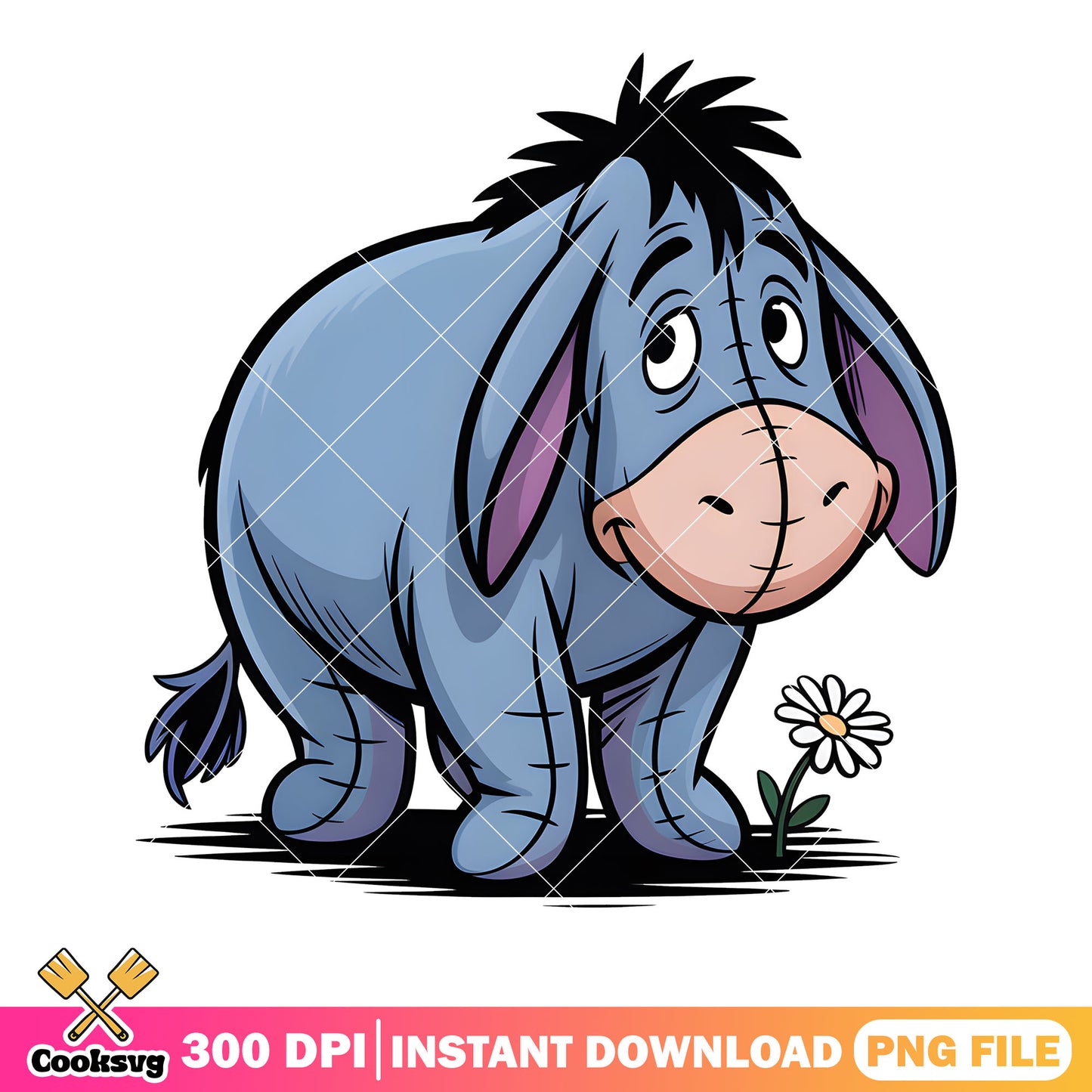 Fluffy eeyore donkey png, disney poster png, winnie the pooh eeyore png