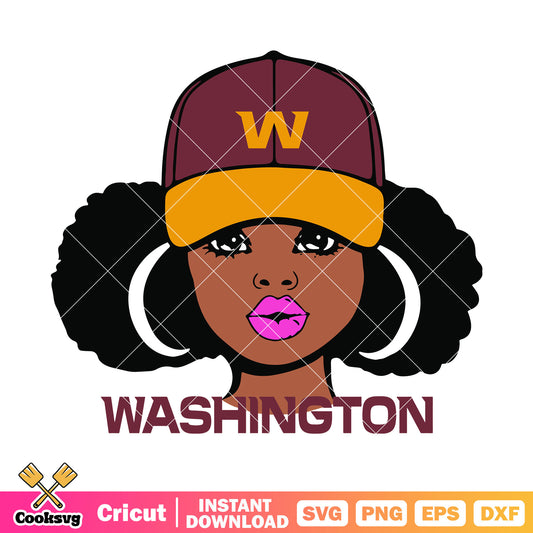 Fluffy hair girl football team svg, redskin svg, nfl cheerleader svg