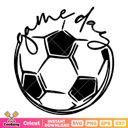 Football gameday black svg, game day svg, sports football​ svg