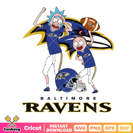 Football rick and morty svg. baltimore raven svg, football​ helmet svg