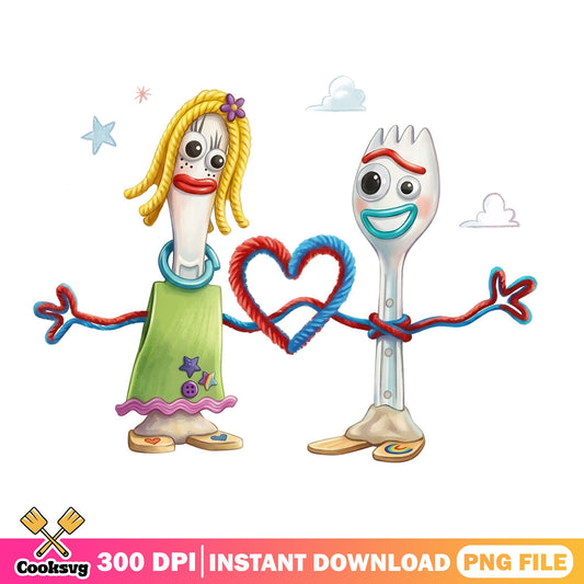 Forky And Knifey Toy Story PNG, Disney Pixar PNG, Valentine PNG