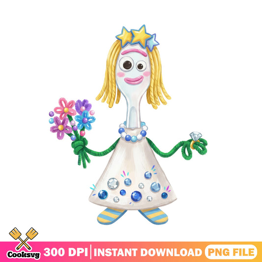 Forky Toy Story Bride PNG, Disney Pixar PNG, Toy Story PNG