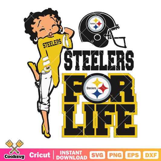 For life betty boop helmets svg, betty boop svg, pittsburgh svg