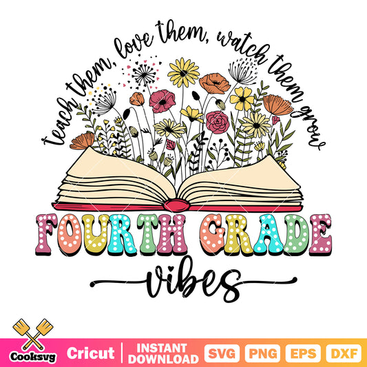 Fourth grade school vibes svg, school vibes svg, fourth grade​ svg