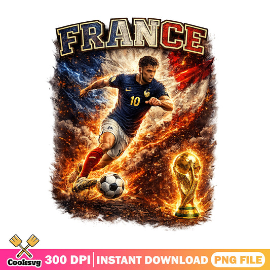 France Soccer Player PNG, World Cup Football PNG, France Flag PNG