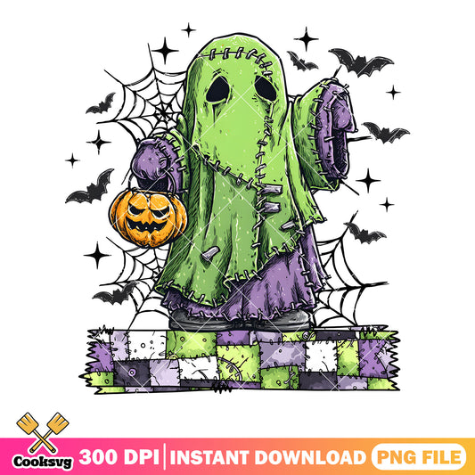 Frankenstein Ghost png, spooky green​ png, Halloween Pumpkin png