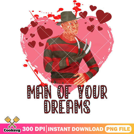 Freddy Krueger dream valentine png, Freddy Krueger png, horror valentine png