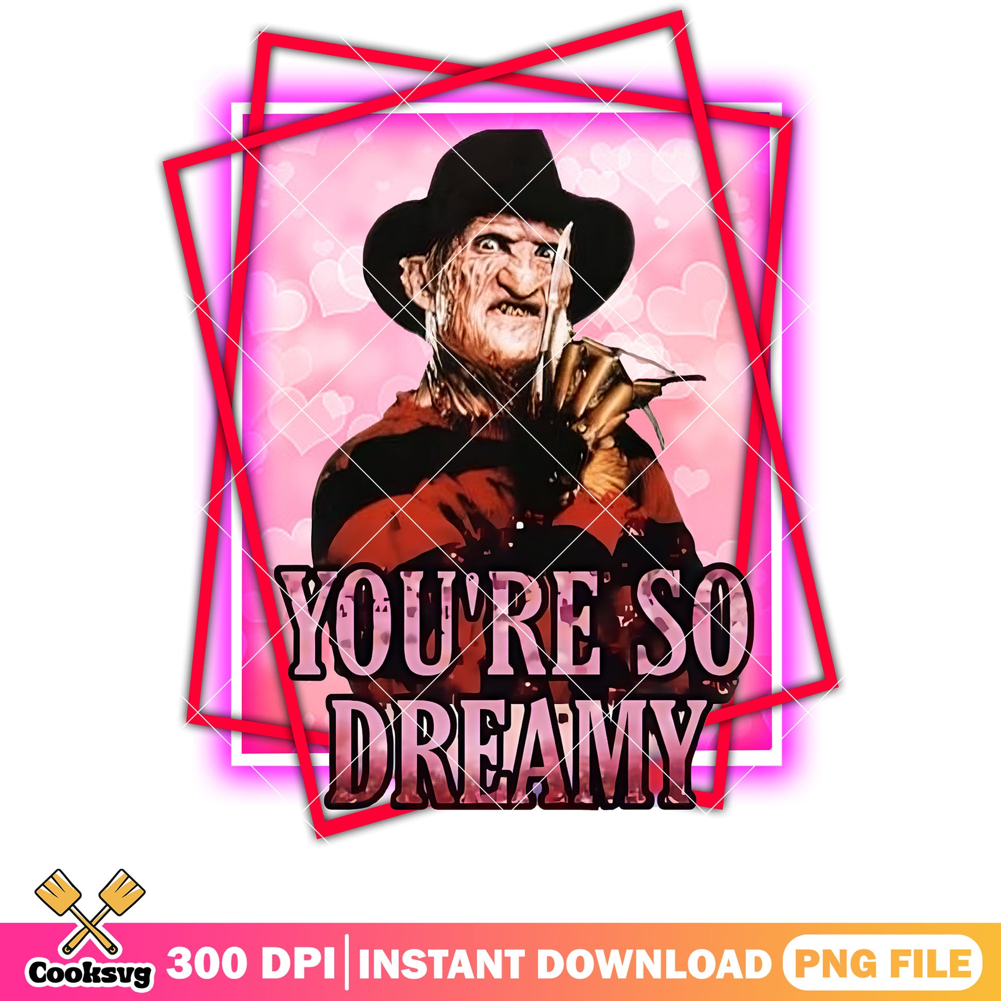 Freddy Krueger you are so dreamy png, horror valentine png