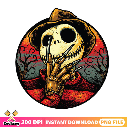 Freddy Krueger Jack Skellington PNG, Horror Halloween PNG, Nightmare PNG