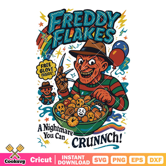 Freddy flakes a nightmare svg, freddy krueger movies​ svg
