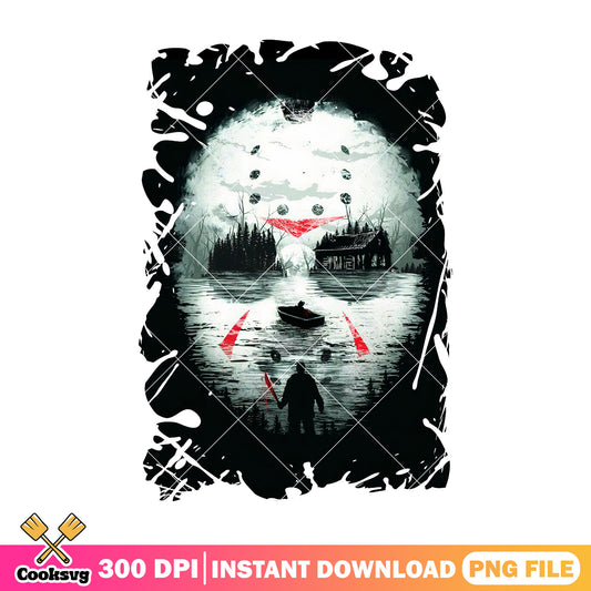 Friday the 13th poster film design  png,  jason voorhees png
