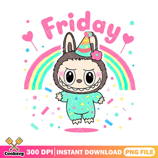 Friday with labubu png, labubu colours png, labubu popmart png