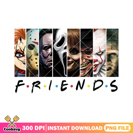 Friend of horror movie characters design png, horror friends png