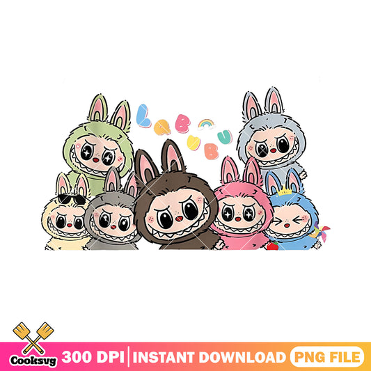 Friends and labubu png file, labubu dolls png, labubu near me png