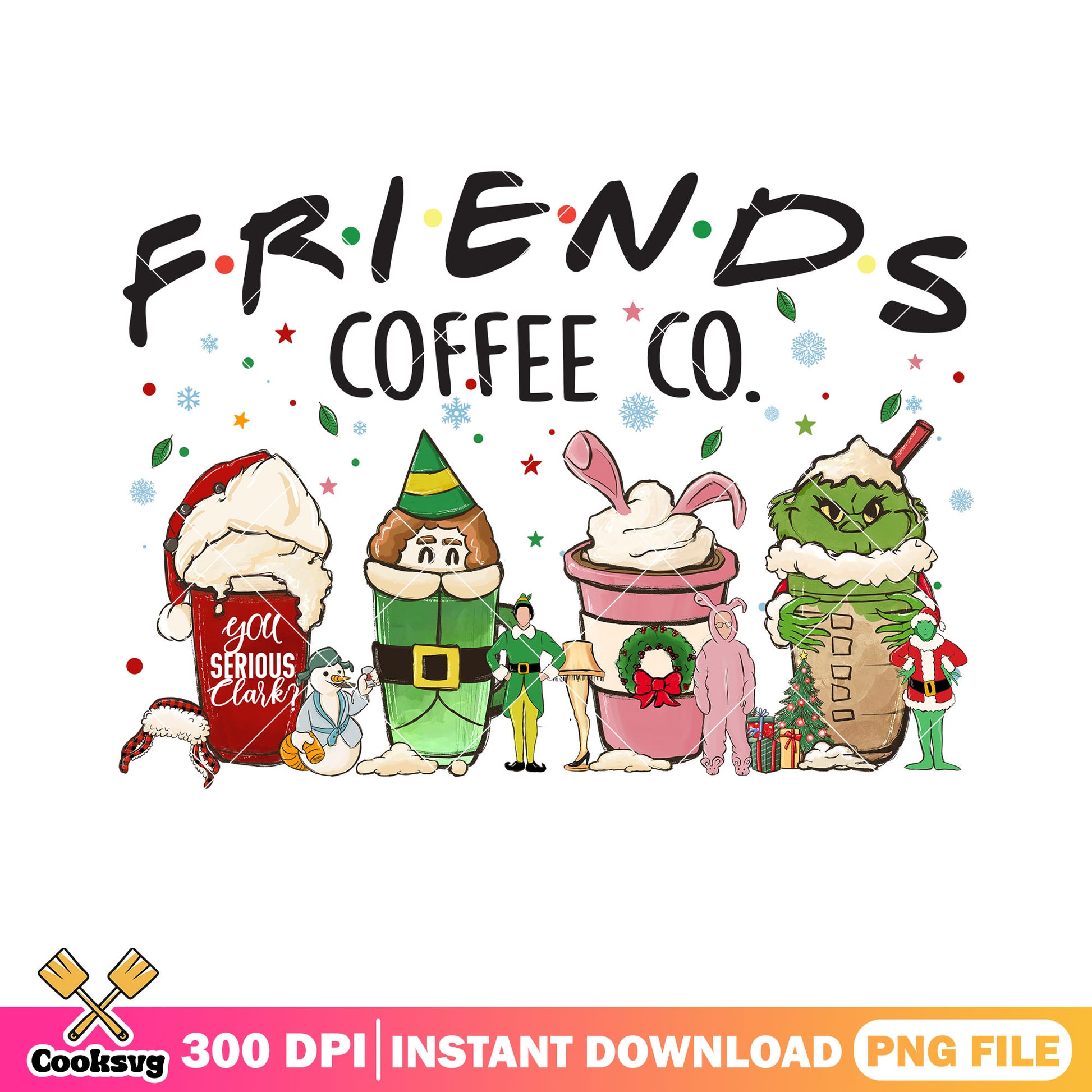 Friends coffee co png, friends tv show png, the grinch png