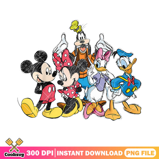 Friends of mickey Sleeve png, mickey characters​ png, donald duck png