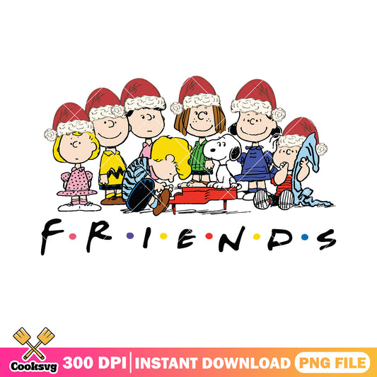 Friends snoopy characters xmas png, peanuts png, merry christmas png