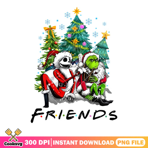 Friends tv show christmas png, jack skelington png, the grinch png