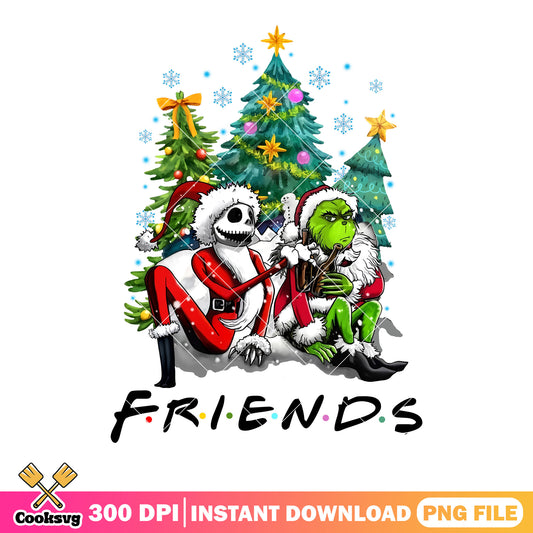 Friends tv show christmas png, jack skelington png, the grinch png