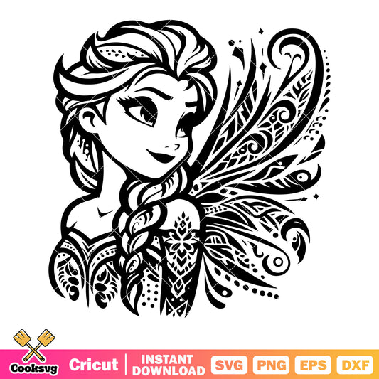 Frozen Elsa Princess svg, frozen wings​ svg, disney princess svg