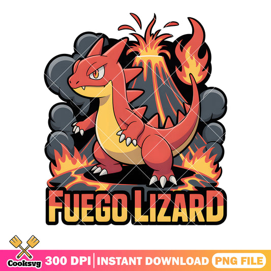 Fuego lizard png, volcano pokemon card​ png, pokemon movie png