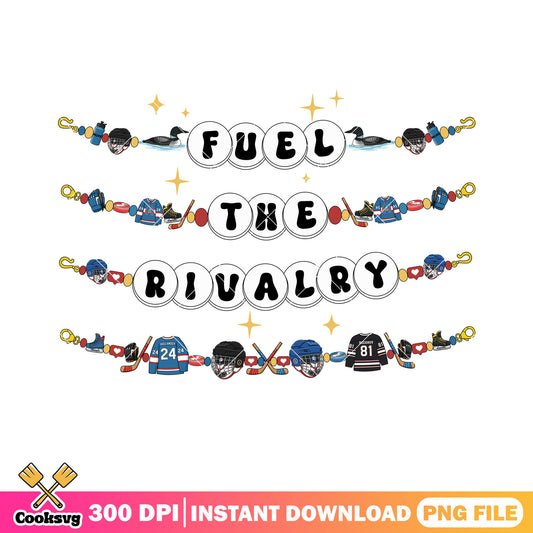 Fuel the rivalry Bracelet png, heated rivalry png, Hockey vibes png