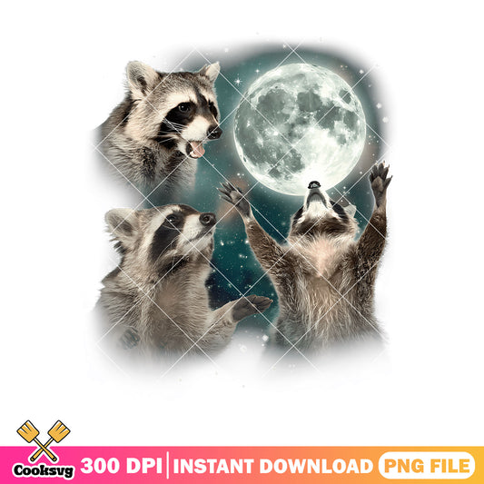 Full moon racoon howling png, Starry night png, full moon night png