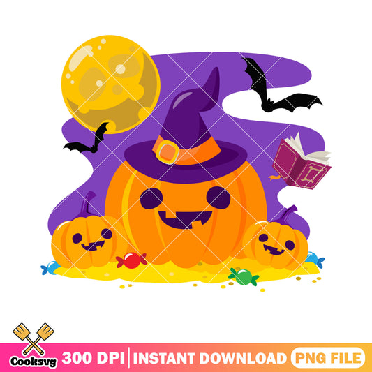 Full night moon png, Happy halloween png, witches hat png