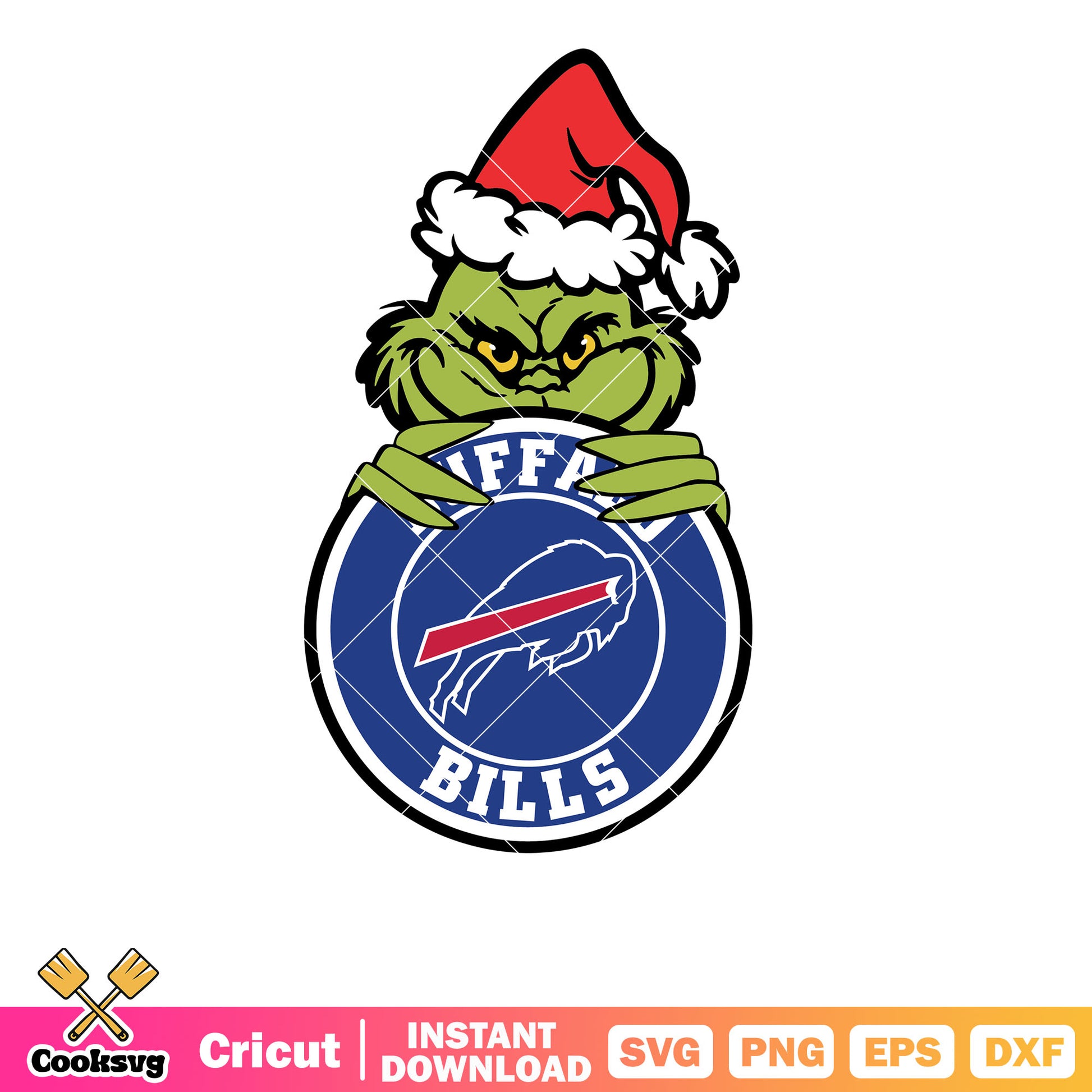 Funny Grinch Buffalo Bills Circle Logo svg, buffalo bills​ logo svg, grinch head svg